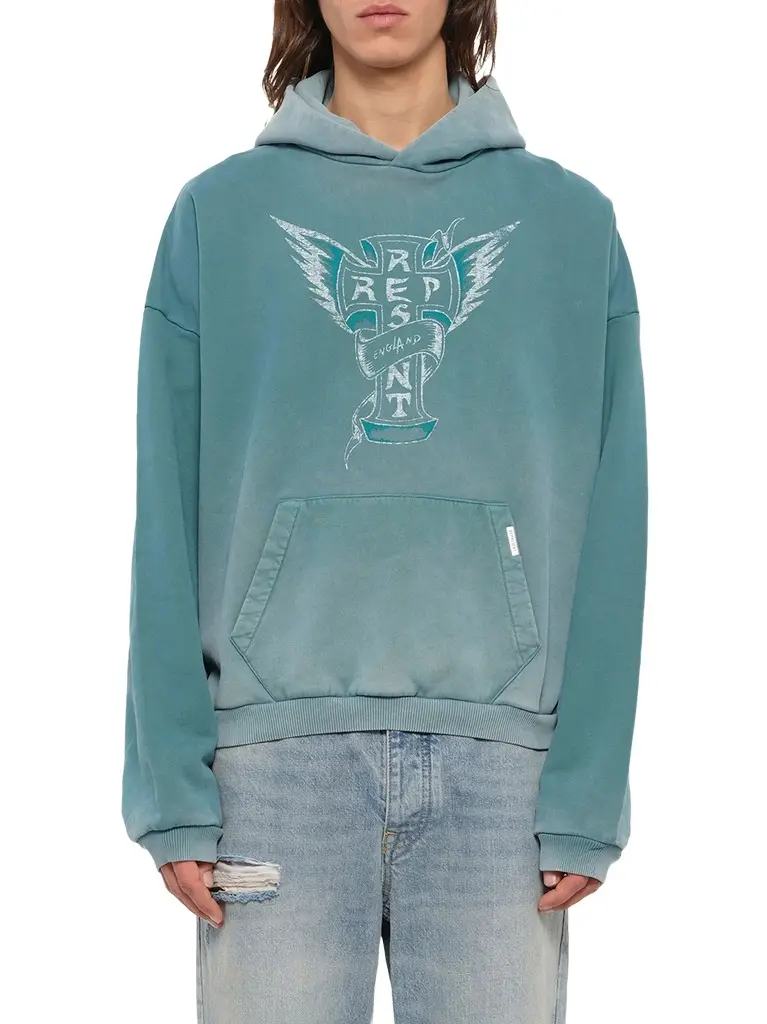 Represent Westside Hoodie in Smoked Teal