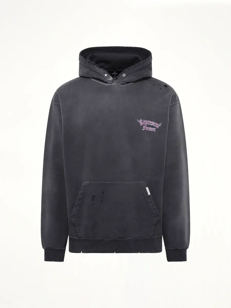 Represent Duality Hoodie in Washed Black | Thumbnail 2