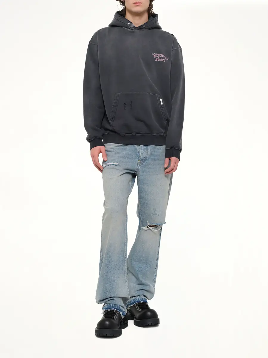 Represent Duality Hoodie in Washed Black | Thumbnail 4
