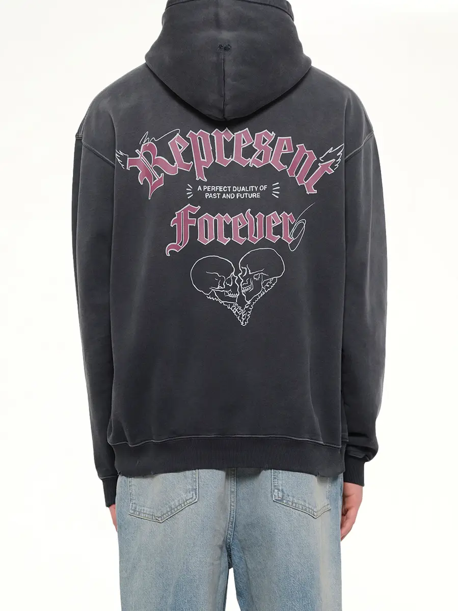 Represent Duality Hoodie in Washed Black | Thumbnail 5