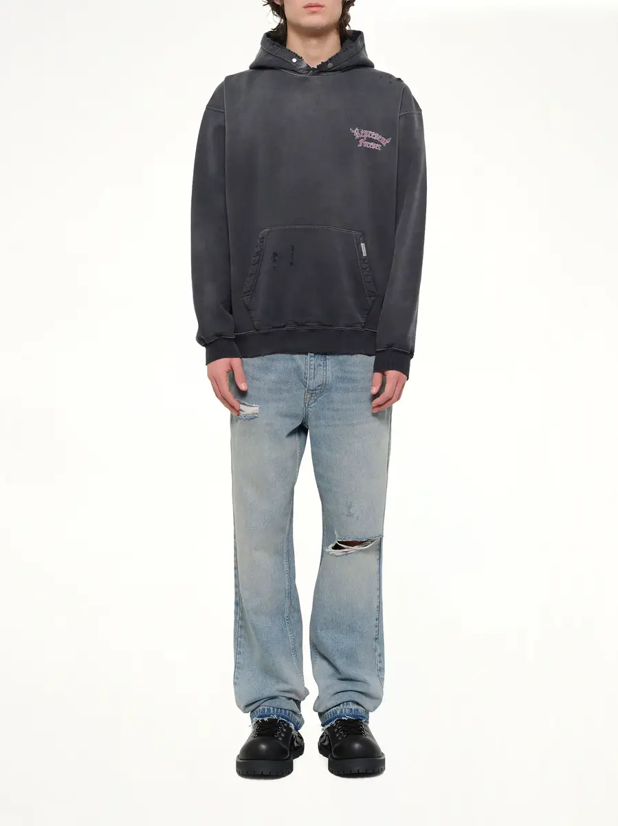Represent Duality Hoodie in Washed Black | Thumbnail 7