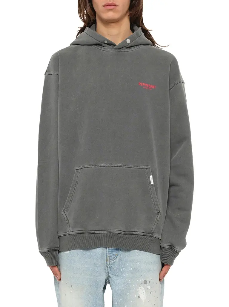 Represent Represent Owners Club Hoodie in Washed Black