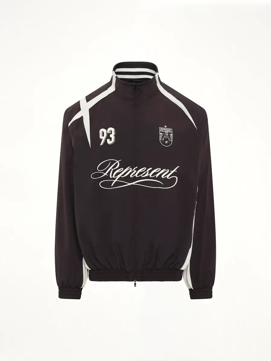 Represent Woven Track Star Jacket in Jet Black | Thumbnail 2