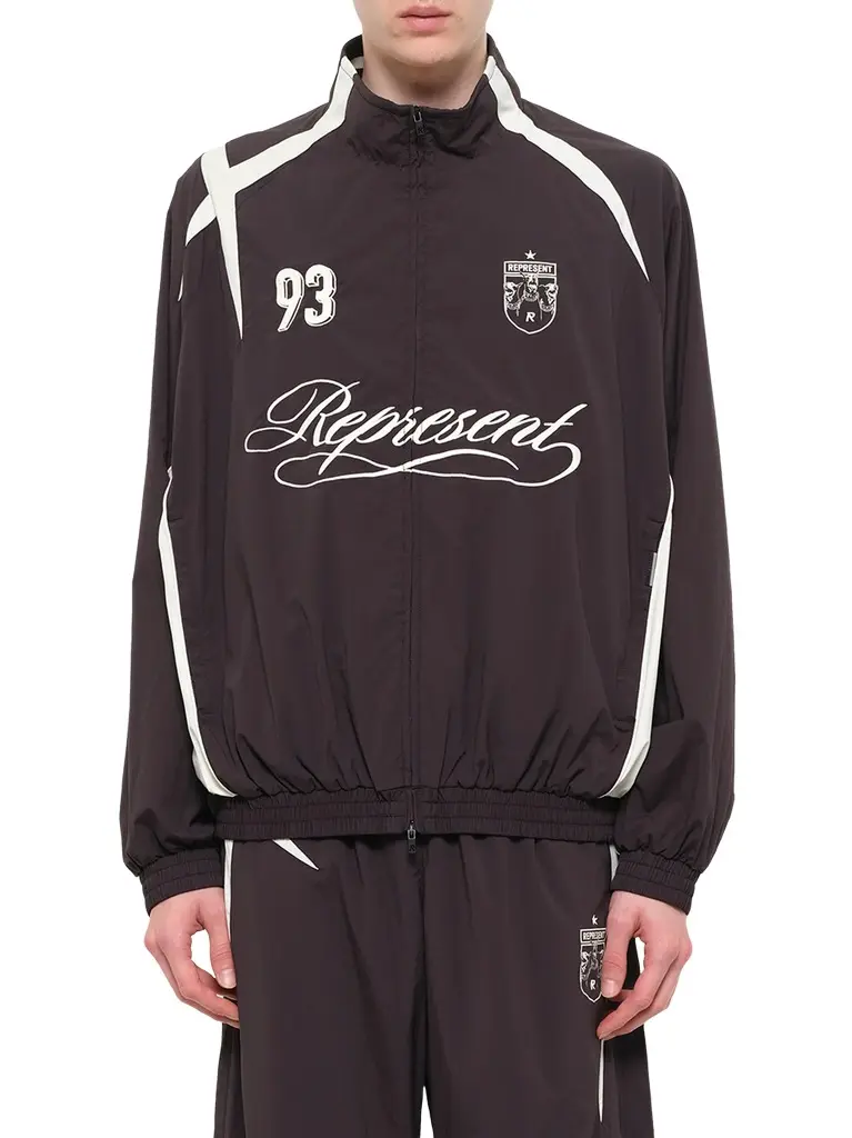 Represent Woven Track Star Jacket in Jet Black