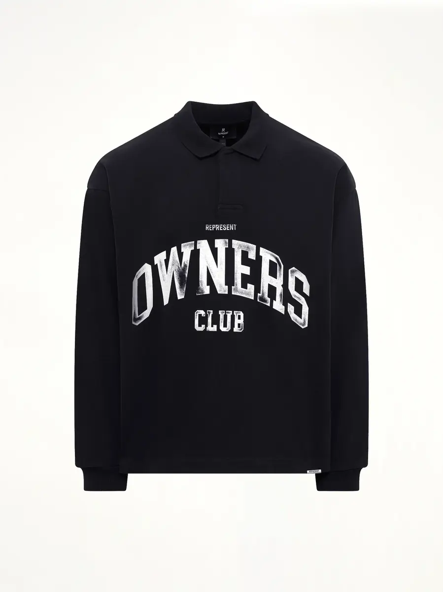 Represent Owners Rugby Top in Jet Black | Thumbnail 2 Represent Owners Rugby Top in Jet Black | Thumbnail 2