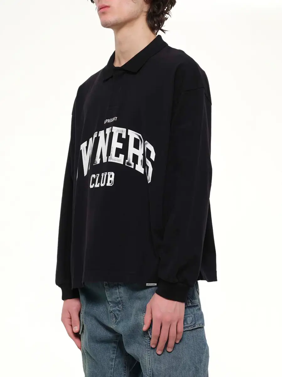 Represent Owners Rugby Top in Jet Black | Thumbnail 3 Represent Owners Rugby Top in Jet Black | Thumbnail 3