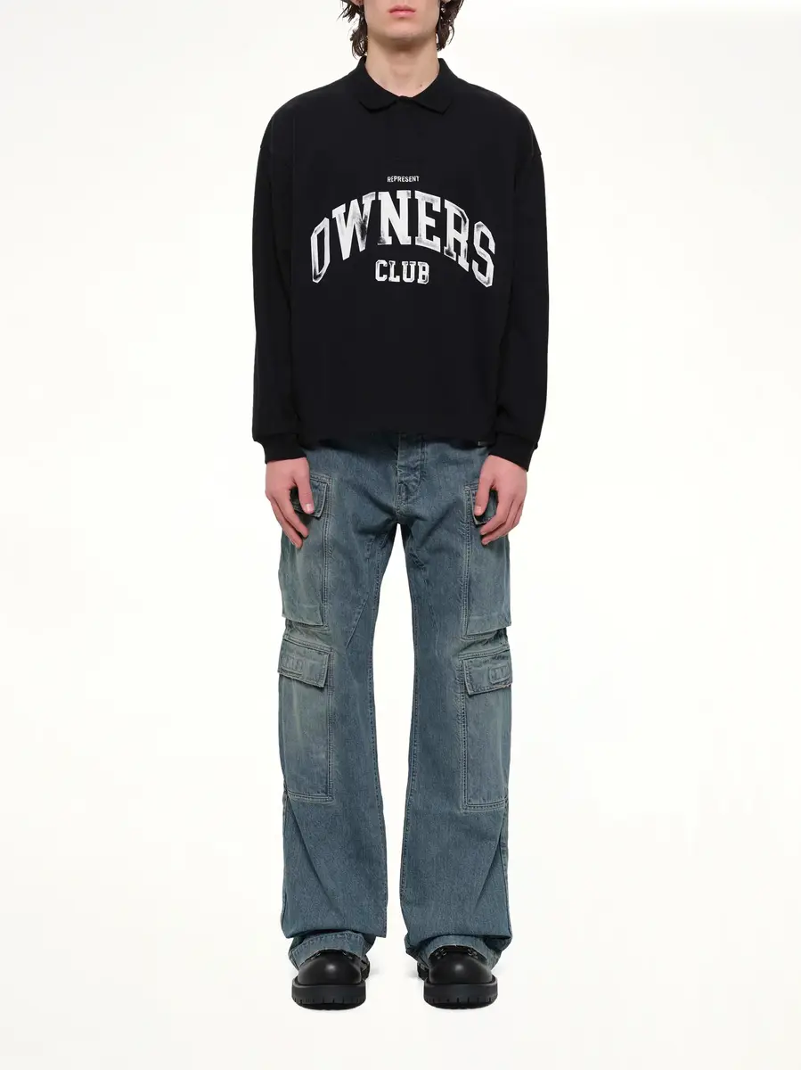 Represent Owners Rugby Top in Jet Black | Thumbnail 7 Represent Owners Rugby Top in Jet Black | Thumbnail 7