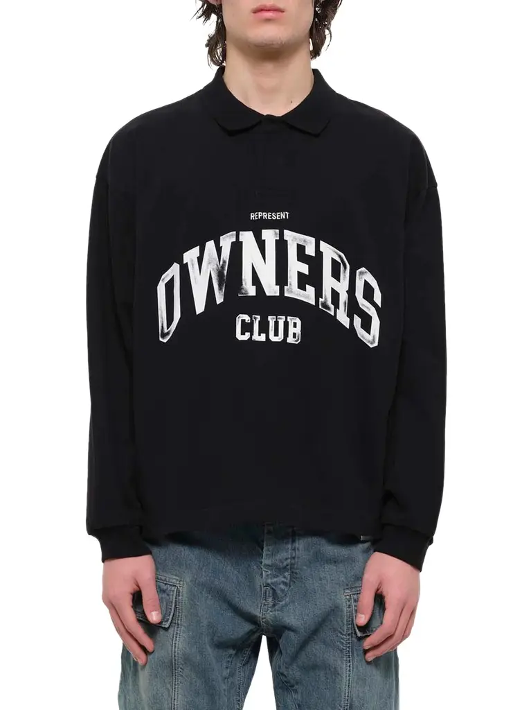 Represent Owners Rugby Top in Jet Black