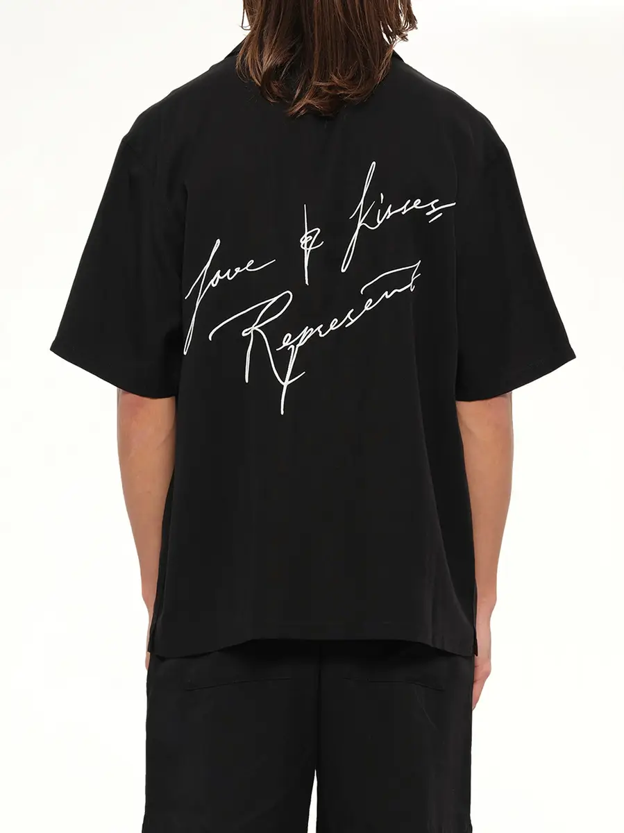 Represent Love And Kisses Resort Shirt in Jet Black | Thumbnail 5