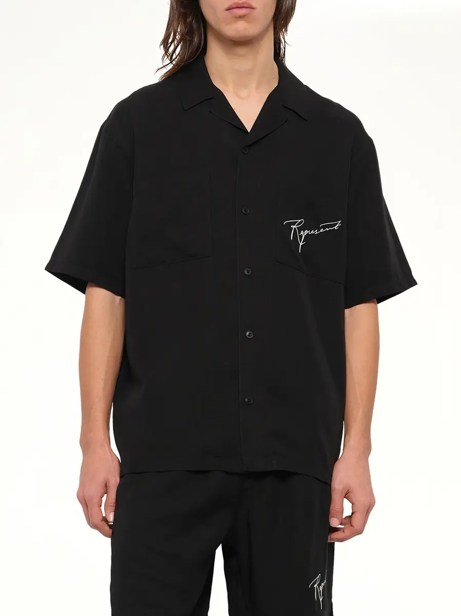 Represent Love And Kisses Resort Shirt in Jet Black | Thumbnail 6