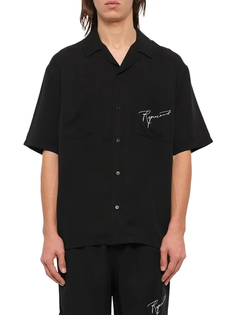 Represent Love And Kisses Resort Shirt in Jet Black