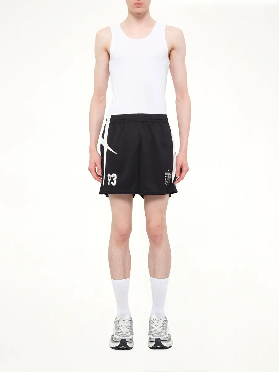 Represent Star Football Panelled Shorts in Jet Black | Thumbnail 7 Represent Star Football Panelled Shorts in Jet Black | Thumbnail 7
