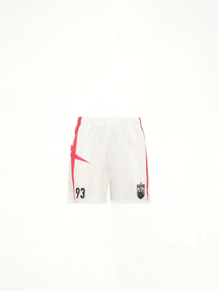 Represent Printed Spike Football Shorts in Flat White | Thumbnail 2 Represent Printed Spike Football Shorts in Flat White | Thumbnail 2