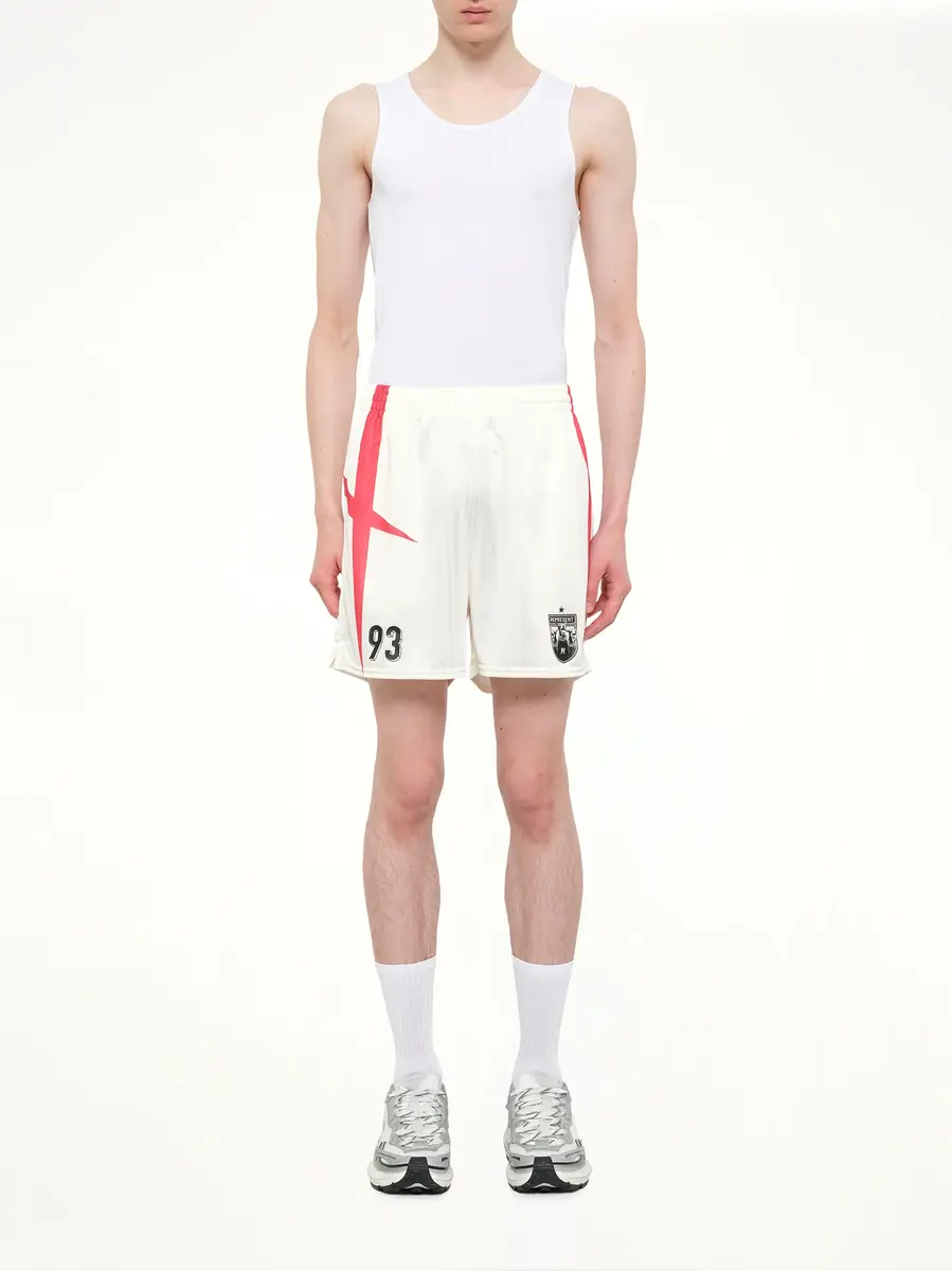 Represent Printed Spike Football Shorts in Flat White | Thumbnail 7 Represent Printed Spike Football Shorts in Flat White | Thumbnail 7