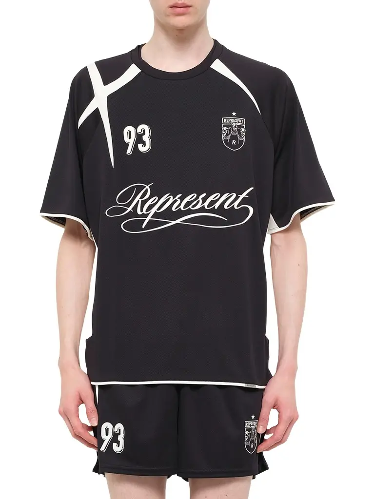 Represent Star Football Top in Jet Black