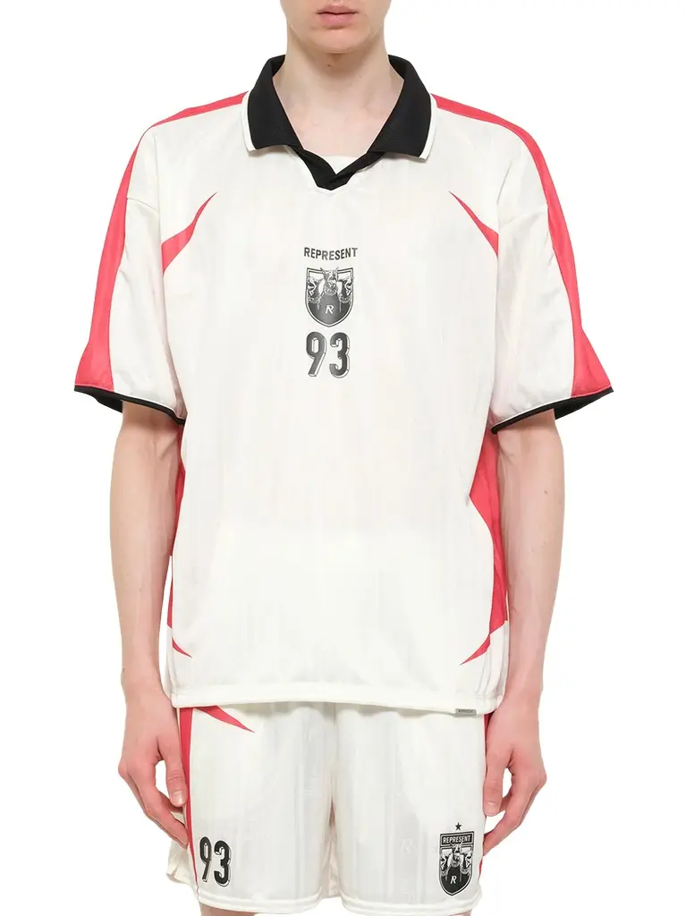 Represent Spike Football Top in Flat White