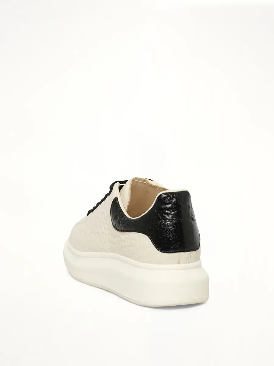 Alexander McQueen Larry Grained Leather Sneaker in Off White/black | Thumbnail 3 Alexander McQueen Larry Grained Leather Sneaker in Off White/black | Thumbnail 3