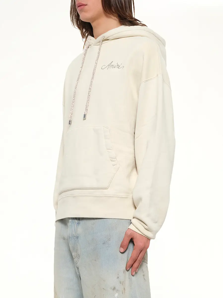 AMIRI MA Check Patch Hoodie in Alabaster | Thumbnail 3