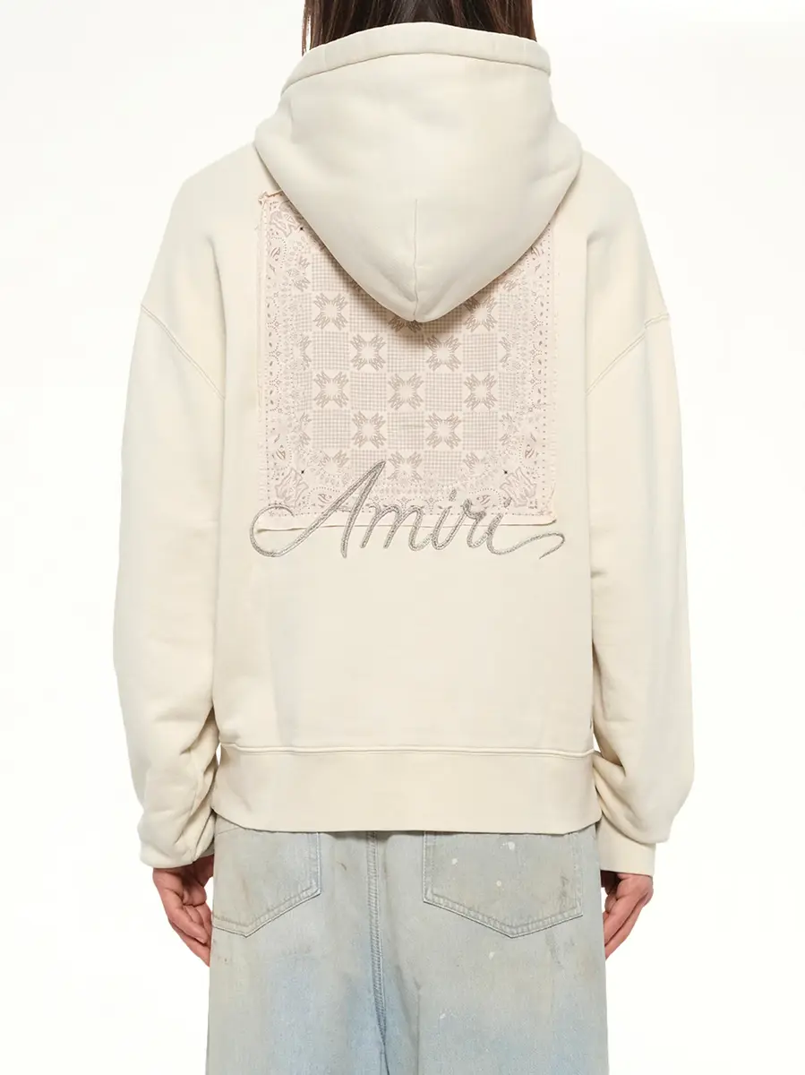 AMIRI MA Check Patch Hoodie in Alabaster | Thumbnail 5