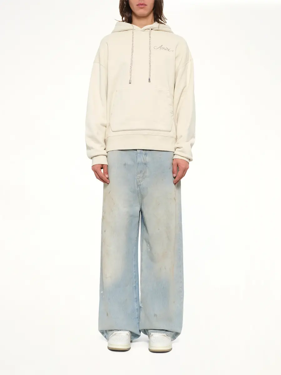 AMIRI MA Check Patch Hoodie in Alabaster | Thumbnail 7