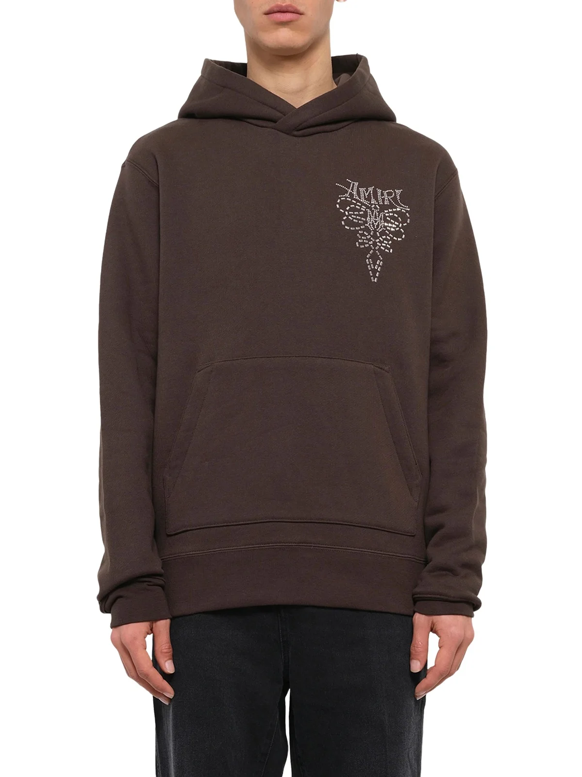 AMIRI Amiri Lasso Embroidered Hoodie in Husk