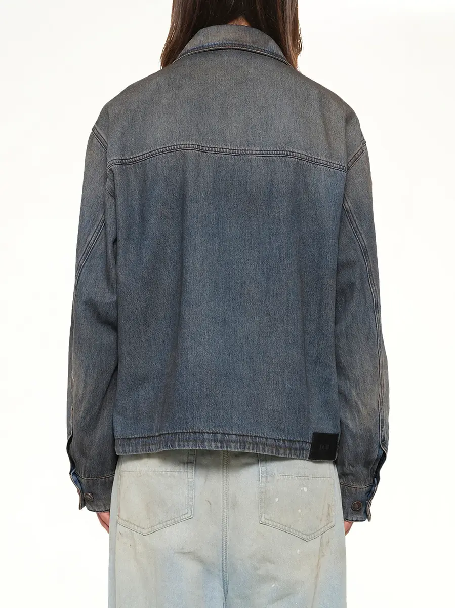 AMIRI Lea Bones Denim Blouson in Dark Dust | Thumbnail 5 AMIRI Lea Bones Denim Blouson in Dark Dust | Thumbnail 5