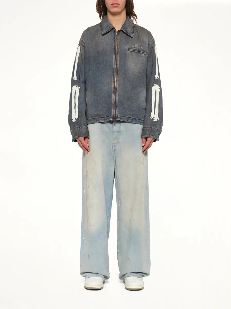 AMIRI Lea Bones Denim Blouson in Dark Dust | Thumbnail 7 AMIRI Lea Bones Denim Blouson in Dark Dust | Thumbnail 7