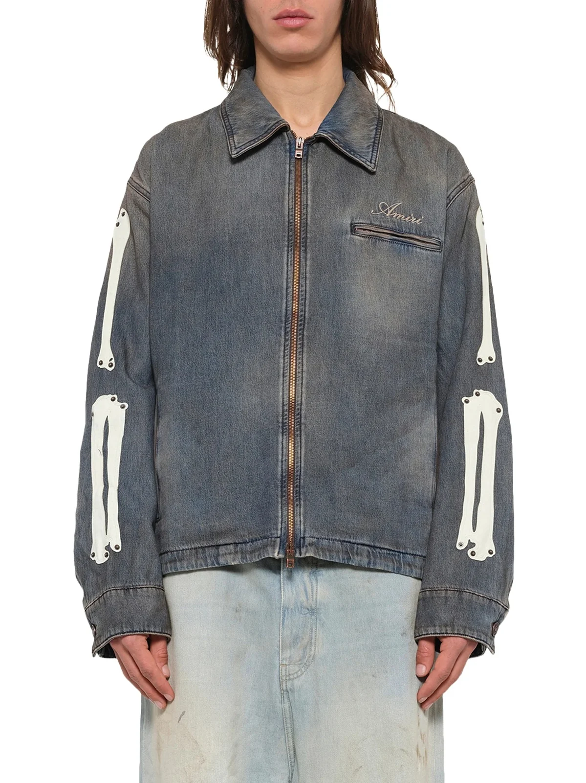 Lea Bones Denim Blouson in Dark Dust