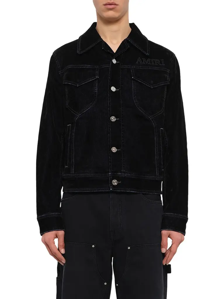 AMIRI Vintage Cut Flock Denim Jacket