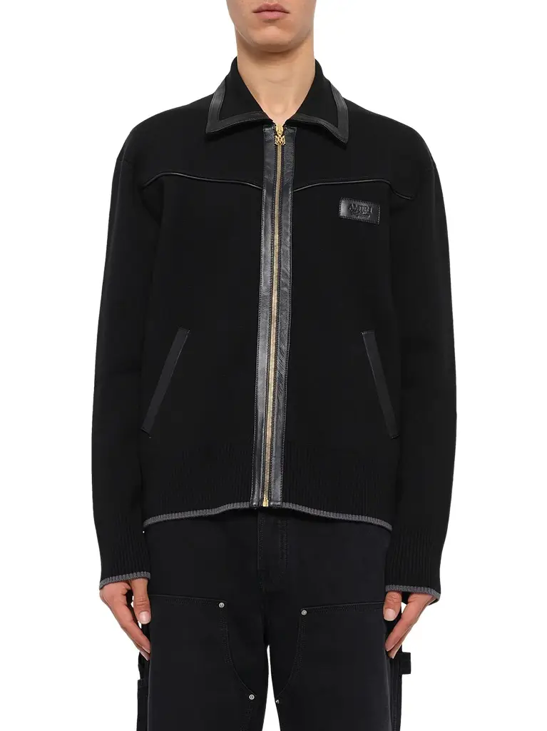 Leather Trim Zipped Blouson Leather Trim Zipped Blouson