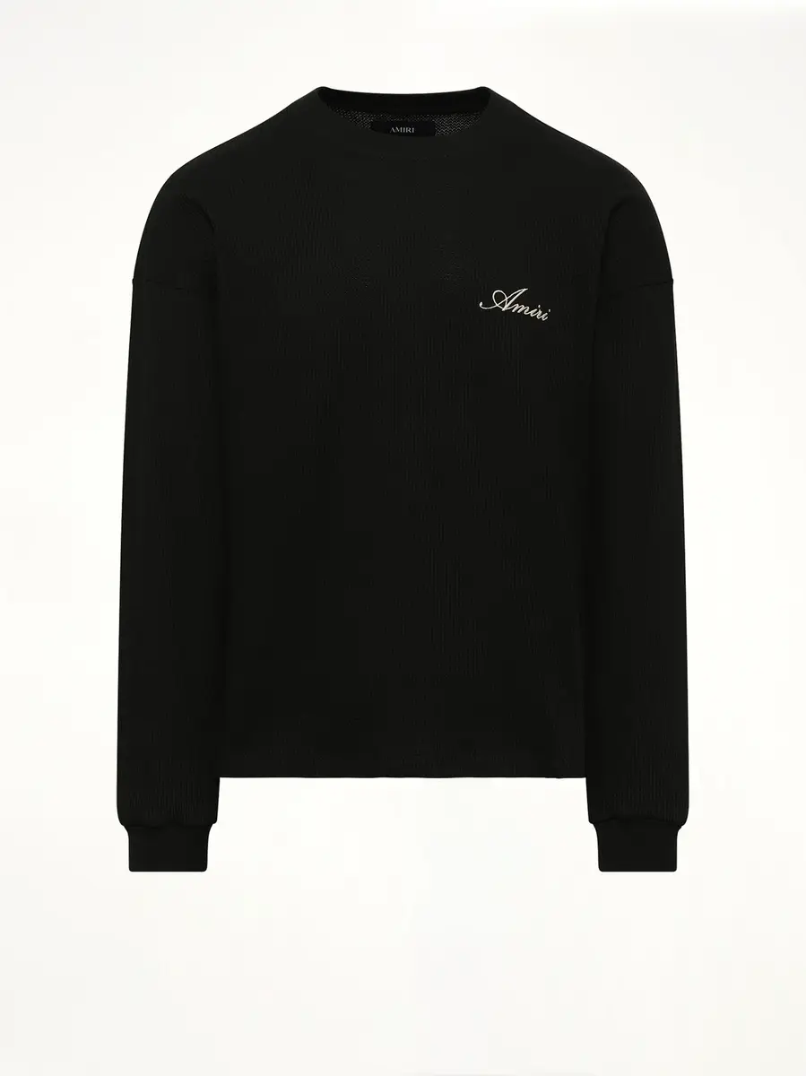 AMIRI Smoking Wolf Oversized Waffle Sweater | Thumbnail 2 AMIRI Smoking Wolf Oversized Waffle Sweater | Thumbnail 2