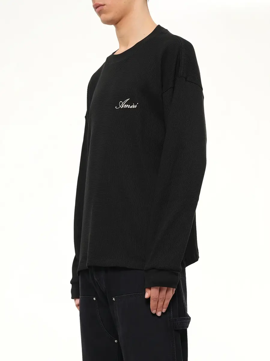 AMIRI Smoking Wolf Oversized Waffle Sweater | Thumbnail 3 AMIRI Smoking Wolf Oversized Waffle Sweater | Thumbnail 3