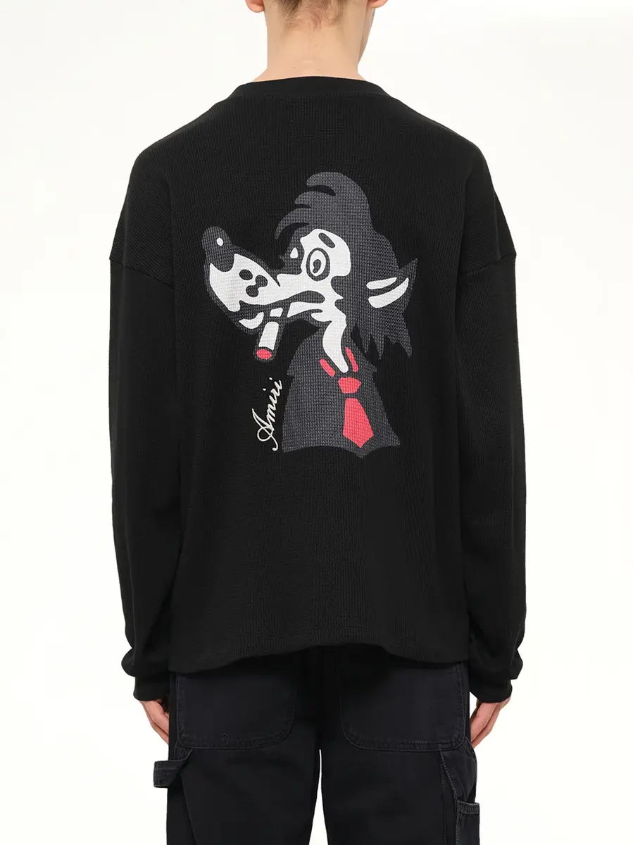 AMIRI Smoking Wolf Oversized Waffle Sweater | Thumbnail 5 AMIRI Smoking Wolf Oversized Waffle Sweater | Thumbnail 5