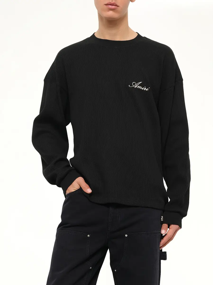 AMIRI Smoking Wolf Oversized Waffle Sweater | Thumbnail 6 AMIRI Smoking Wolf Oversized Waffle Sweater | Thumbnail 6