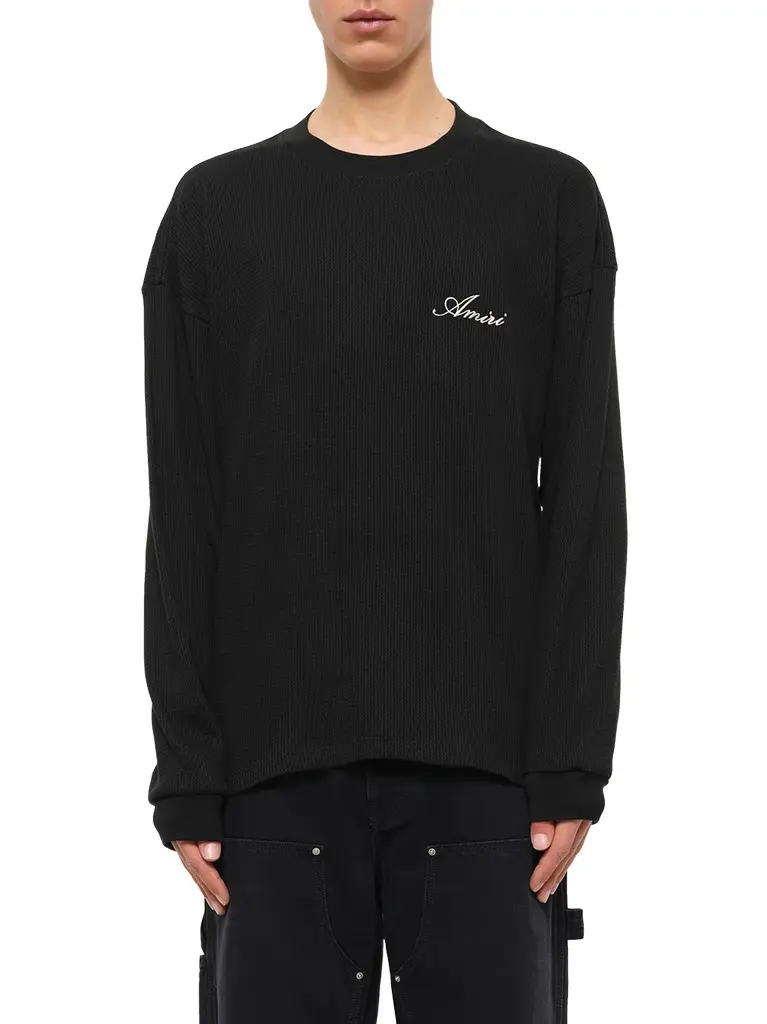 AMIRI Smoking Wolf Oversized Waffle Sweater