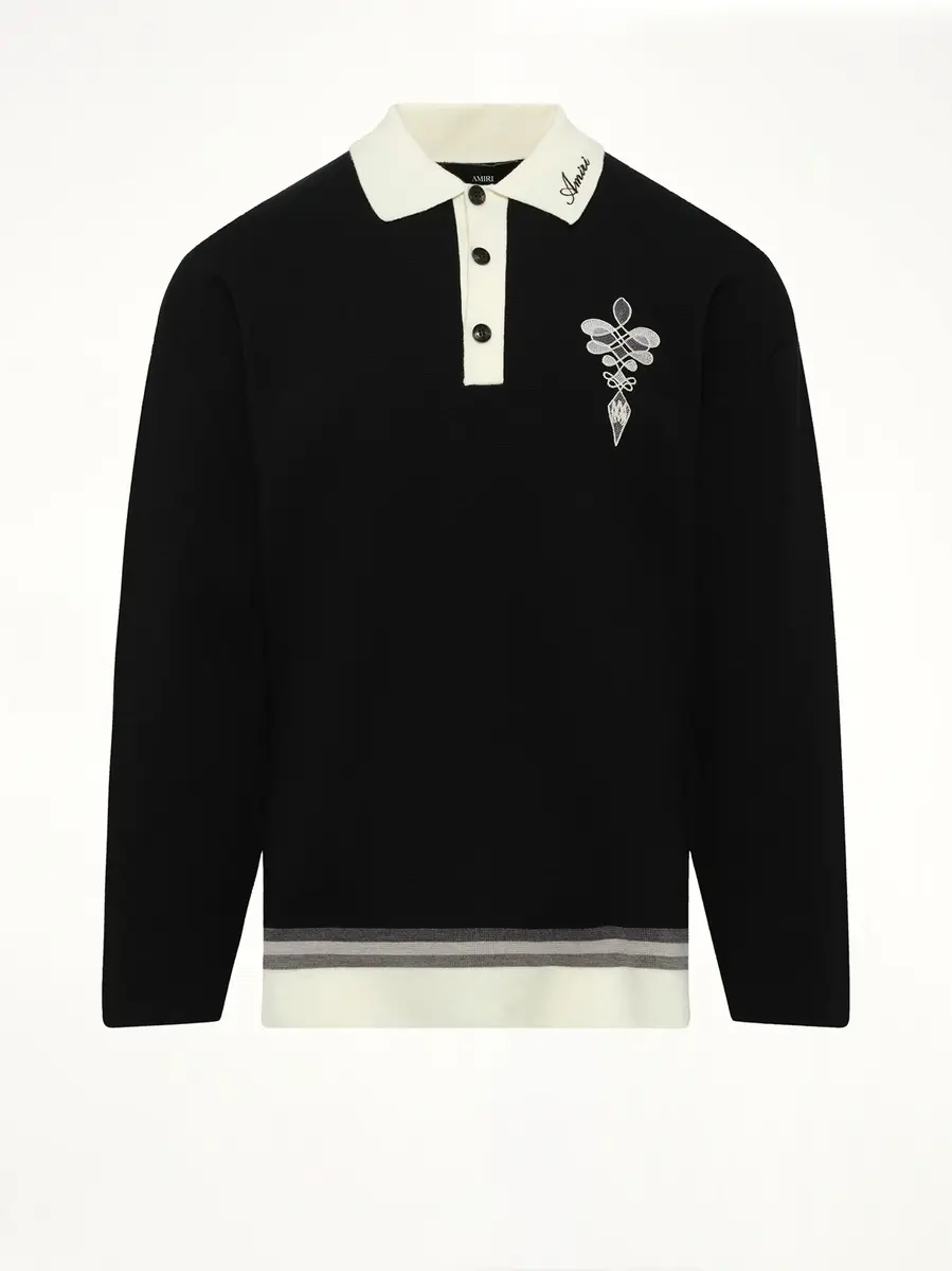 AMIRI Amiri Lasso Knit Oversized LS Polo | Thumbnail 2 AMIRI Amiri Lasso Knit Oversized LS Polo | Thumbnail 2