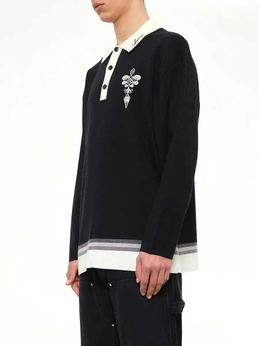 AMIRI Amiri Lasso Knit Oversized LS Polo | Thumbnail 3 AMIRI Amiri Lasso Knit Oversized LS Polo | Thumbnail 3