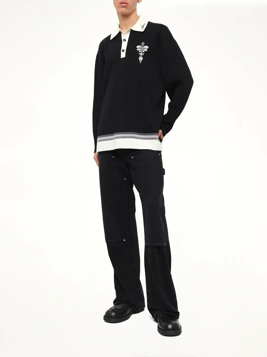 AMIRI Amiri Lasso Knit Oversized LS Polo | Thumbnail 4 AMIRI Amiri Lasso Knit Oversized LS Polo | Thumbnail 4