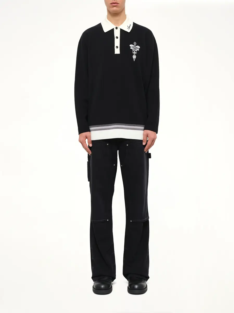 AMIRI Amiri Lasso Knit Oversized LS Polo | Thumbnail 7 AMIRI Amiri Lasso Knit Oversized LS Polo | Thumbnail 7