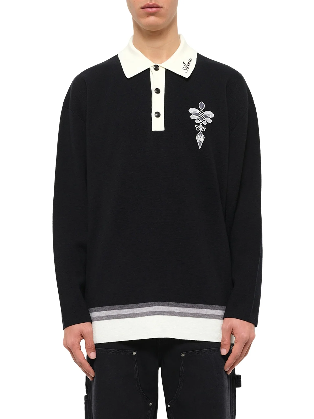 Amiri Lasso Knit Oversized LS Polo
