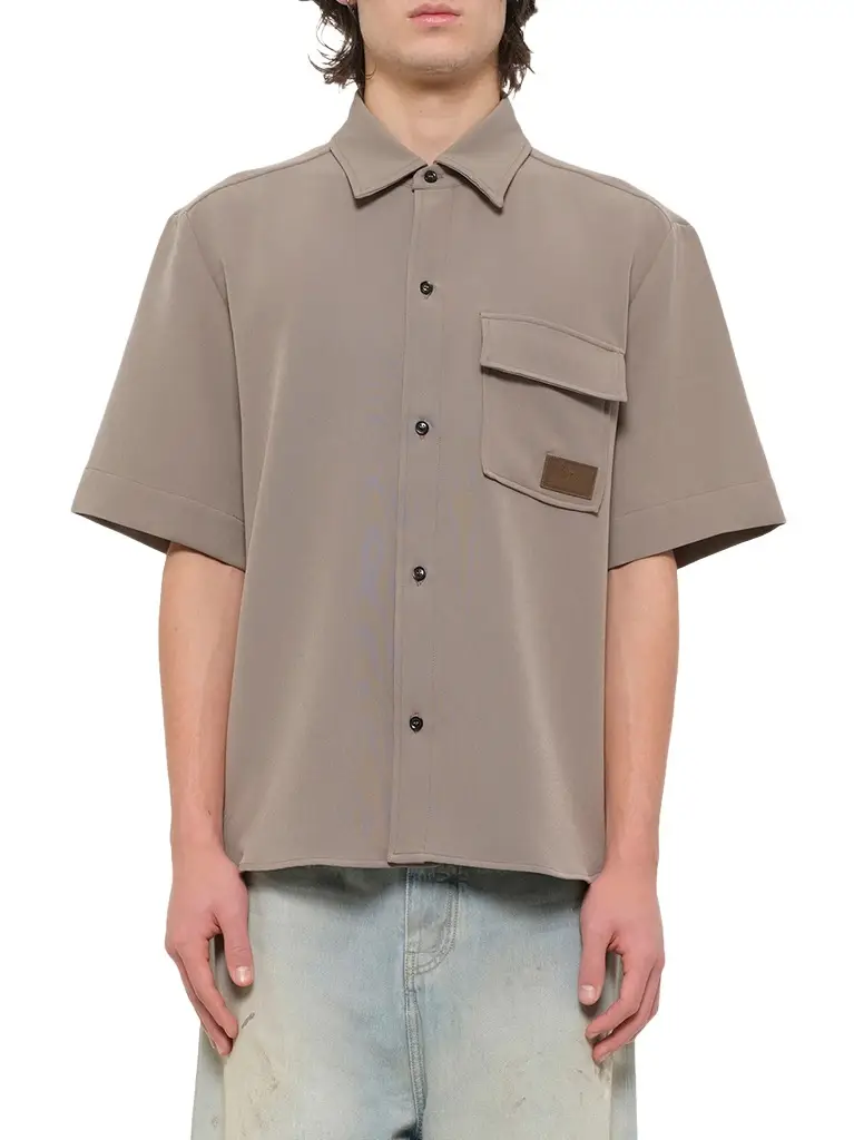 AMIRI Amiri Patch Cady Pocket Shirt in Dark Sand