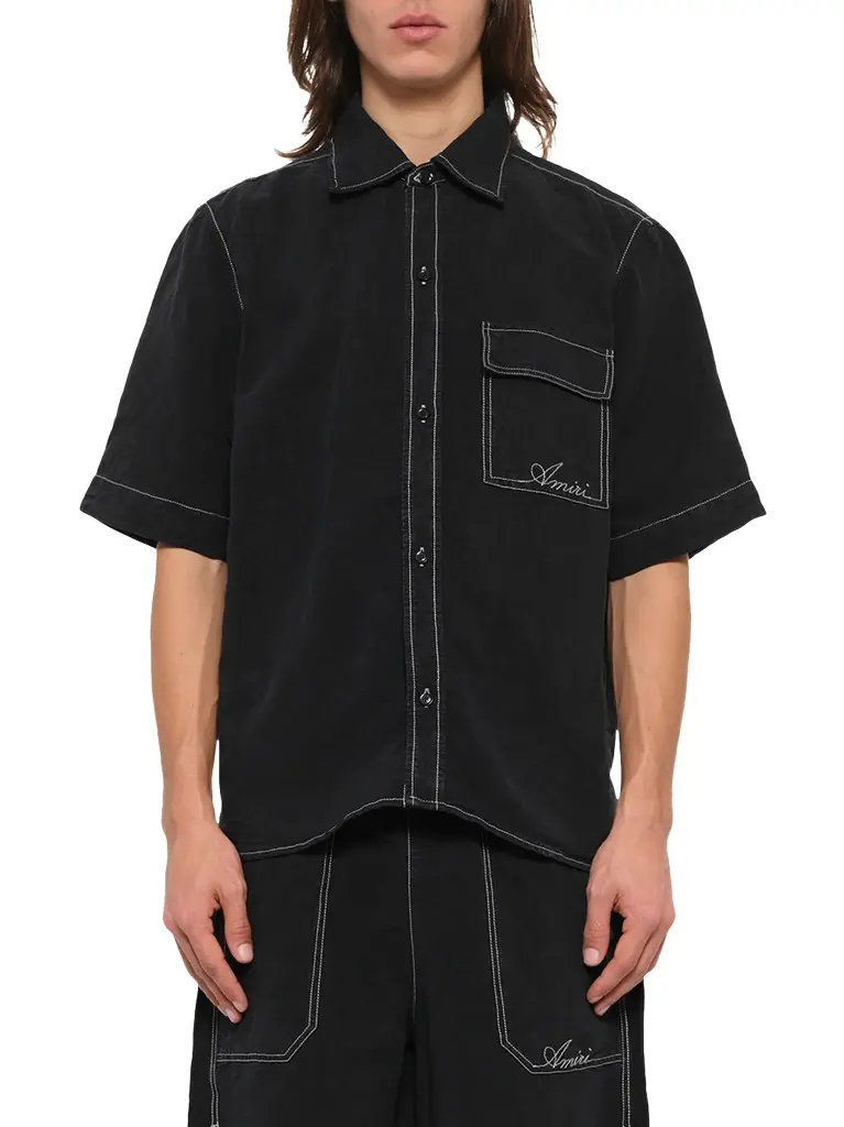 Script Linen Pocket Shirt Script Linen Pocket Shirt