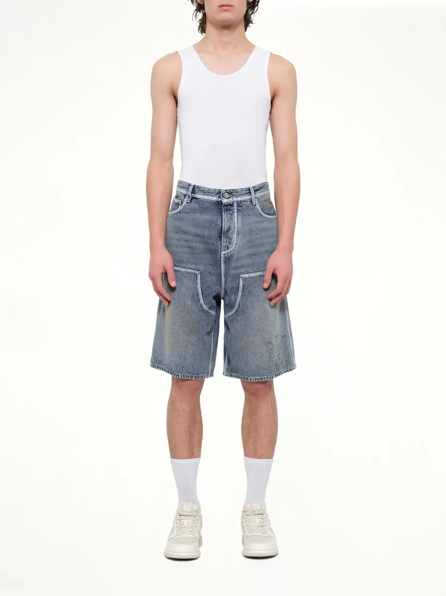 AMIRI MA Denim Carpenter Short in Pacific | Thumbnail 7 AMIRI MA Denim Carpenter Short in Pacific | Thumbnail 7