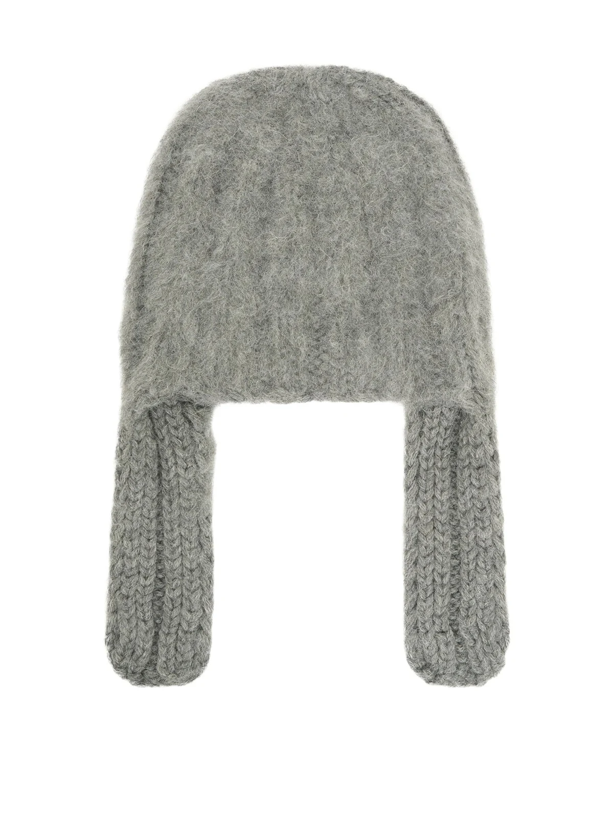 Ribbed Beanie in Medium Grey
