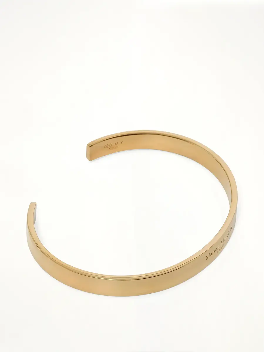 Maison Margiela Logo Reference Cuff 6.5mm in Yellow Gold Plating | Thumbnail 2 Maison Margiela Logo Reference Cuff 6.5mm in Yellow Gold Plating | Thumbnail 2