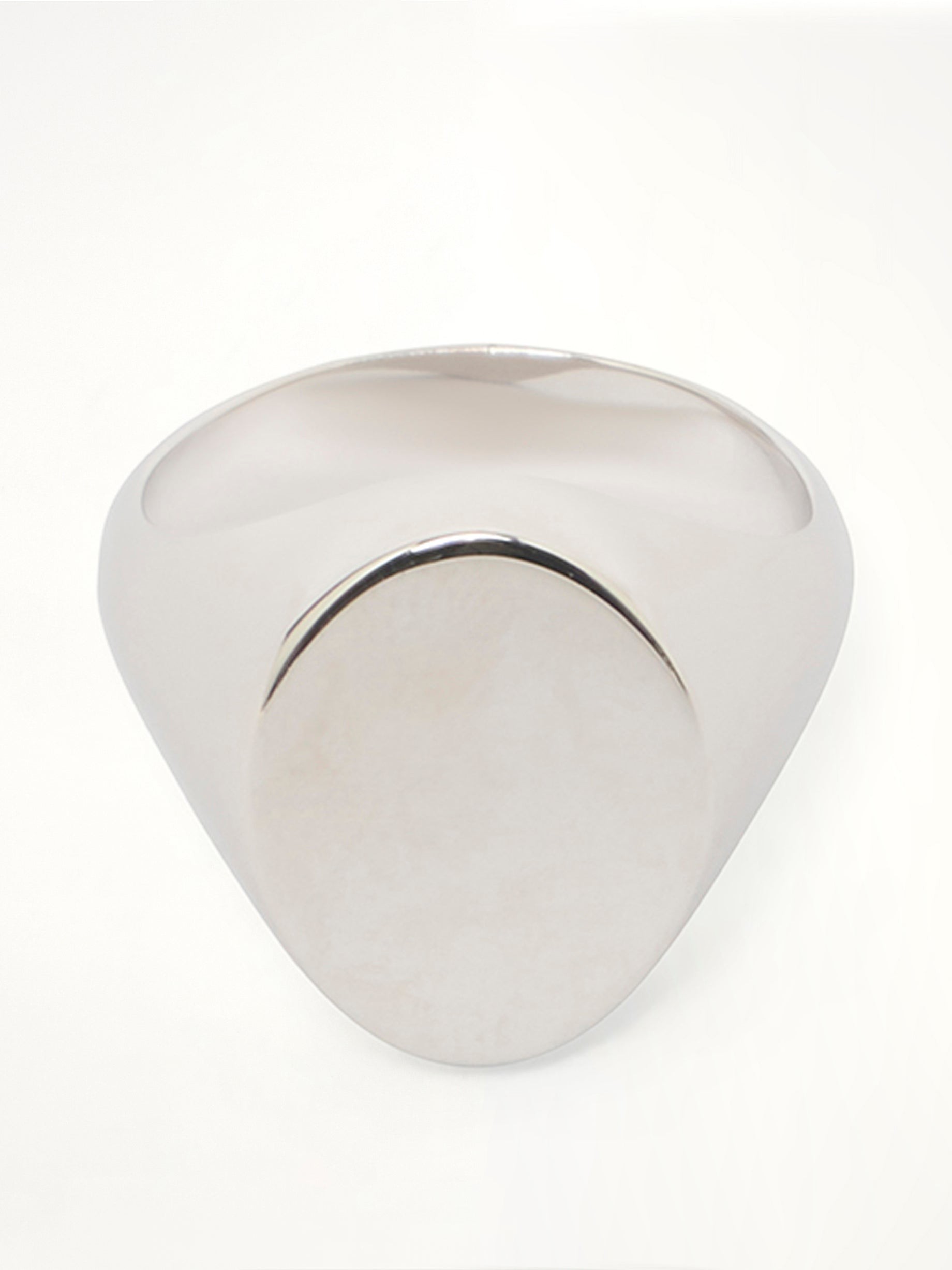 Chevaliere Signet Ring in Silver Rhodium