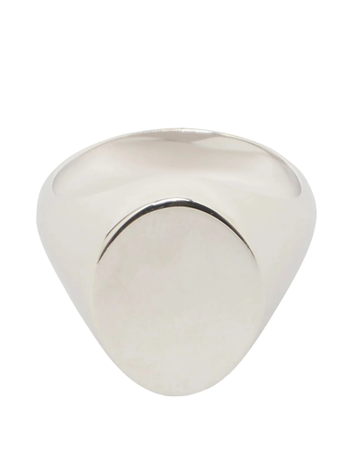 Maison Margiela Chevaliere Signet Ring in Silver Rhodium
