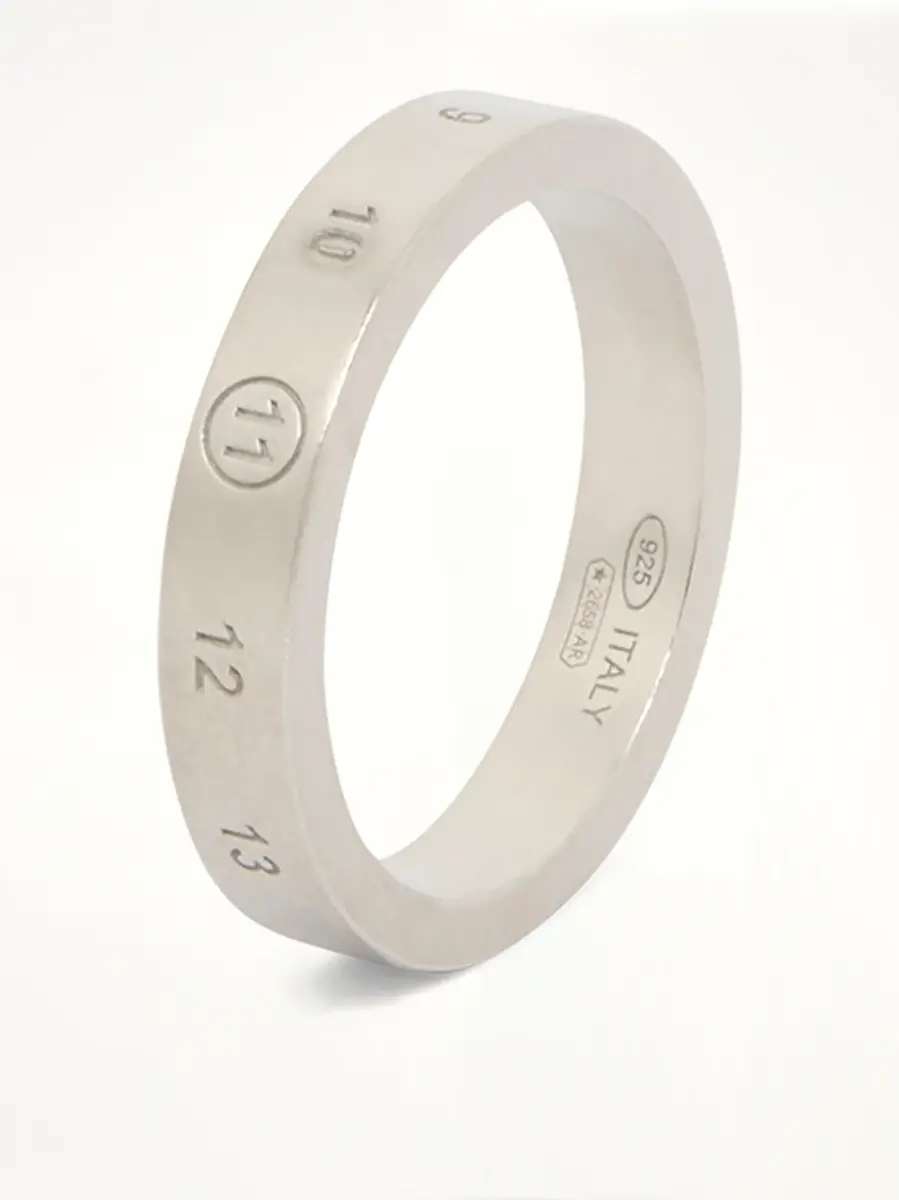 Maison Margiela Number Reference Ring 4 mm in Palladium | Thumbnail 2