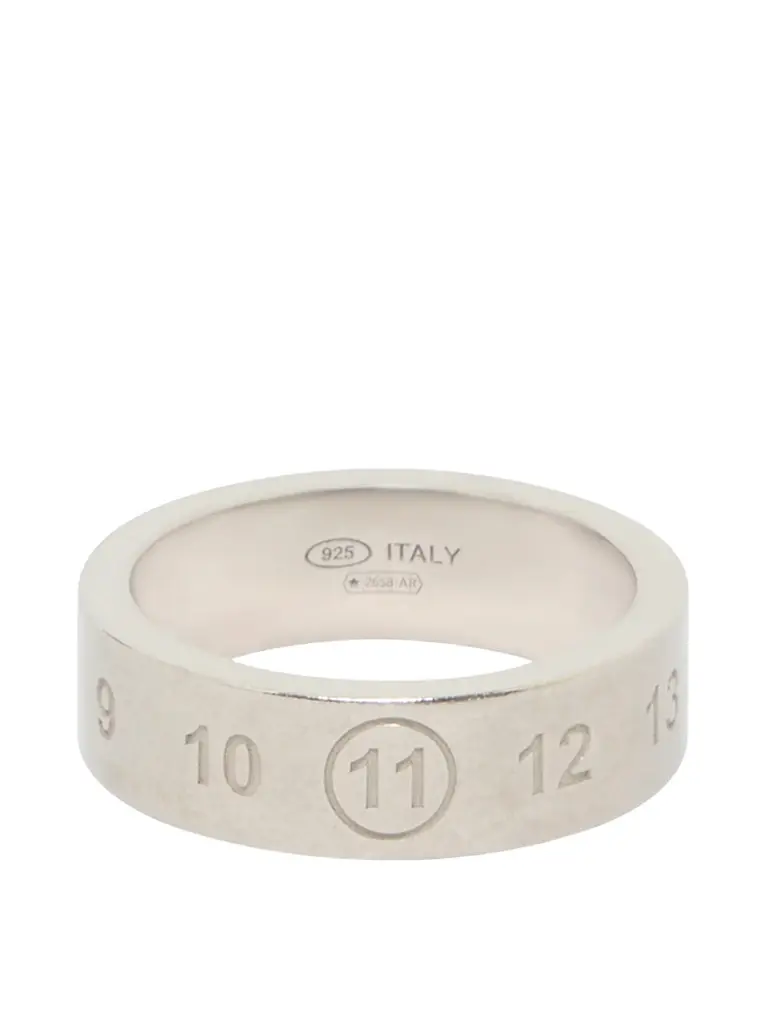 Maison Margiela Number Reference Ring 6.5mm in Palladium