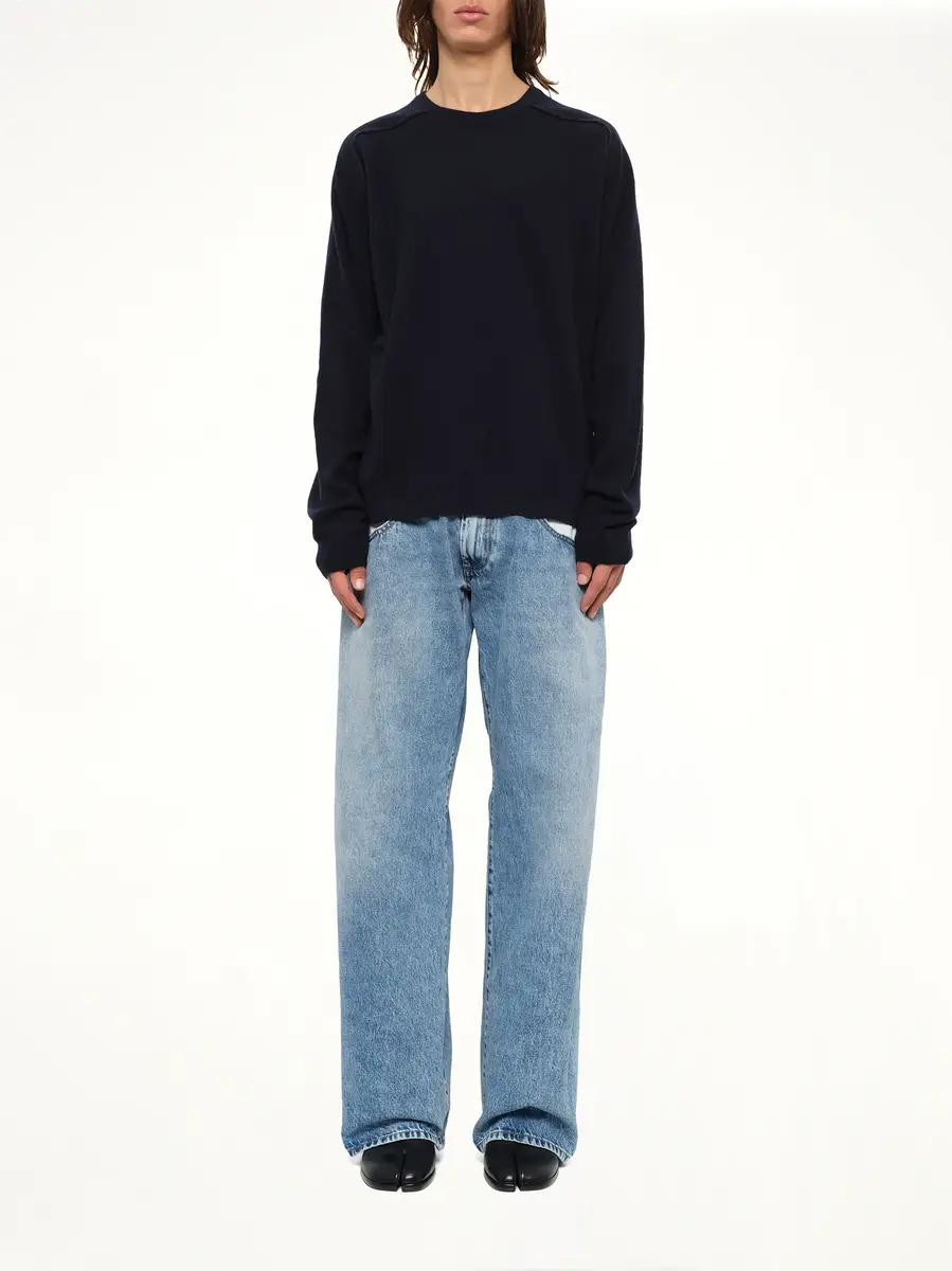 Maison Margiela Lambswool Sweater in Navy/dark Grey | Thumbnail 7 Maison Margiela Lambswool Sweater in Navy/dark Grey | Thumbnail 7